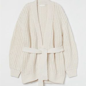 NWT H&M Chunky Knit Cardigan with Tie Belt